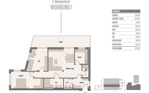 Grundriss von 3-Zimmer-Wohnung in Viechtach