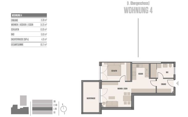 Grundriss von 2-Zimmer-Wohnung in Viechtach