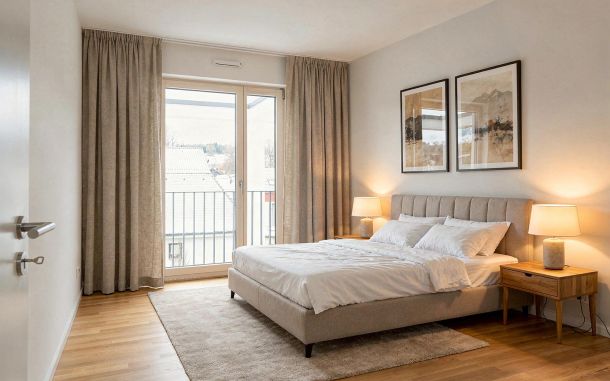 Schlafzimmer in Stadthaus in Viechtach